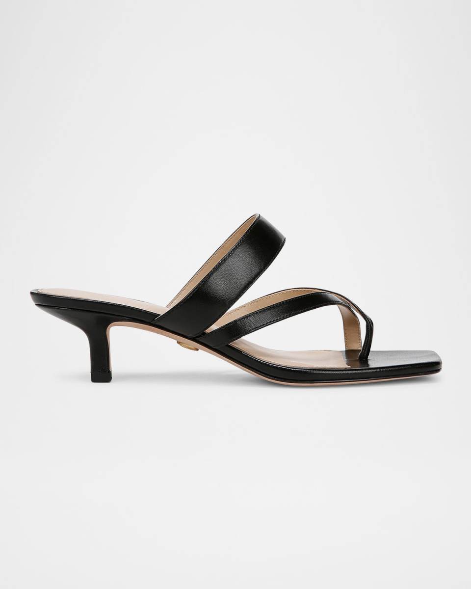 Alanis Leather Crisscross Slide Sandals